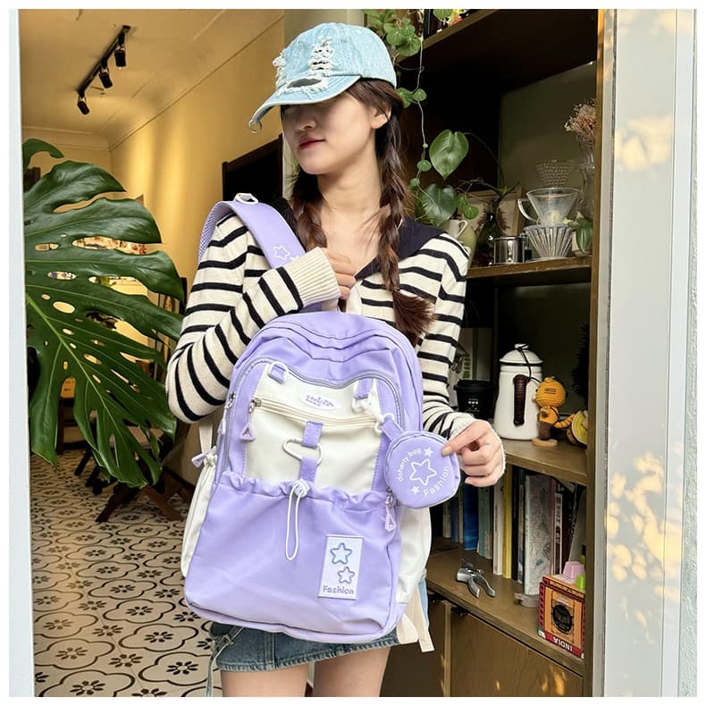 2026 New Korean-Style School Backpack for Women, Large Capacity High-Appearance Backpack for Middle School Students
