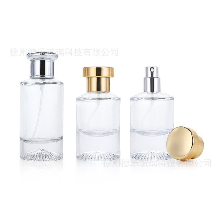 Thick bottom snow mountain bayonet glass perfume bottle 30ml 50ml round perfume bottle perfume packaging bottle empty bottle