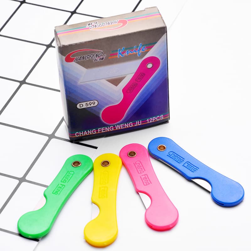 Colorful Plastic Student Pencil Sharpener, Fine Art Scissors, Handmade Paper Cutter, Film Application Small Knife Box Disassembly Kit
