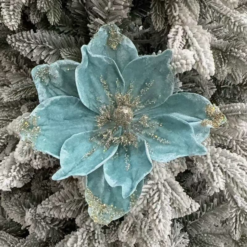 Cross-border New Christmas Flower Gold Powder Christmas Wreath Accessory Christmas Tree Decoration Three-layer Christmas Artificial Accessory