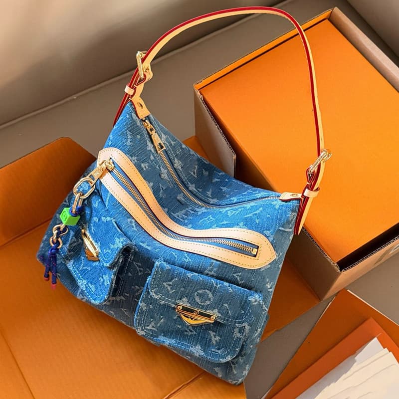 2026 New Denim Canvas Tote Bag Manhattan Baggy Travel Bag Shoulder Bag Messenger Bag Underarm Bag