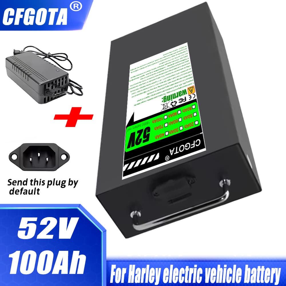 Suitable for Harley 52V 20Ah-100Ah 18650 lithium battery for Citycoco scooter and bicycle