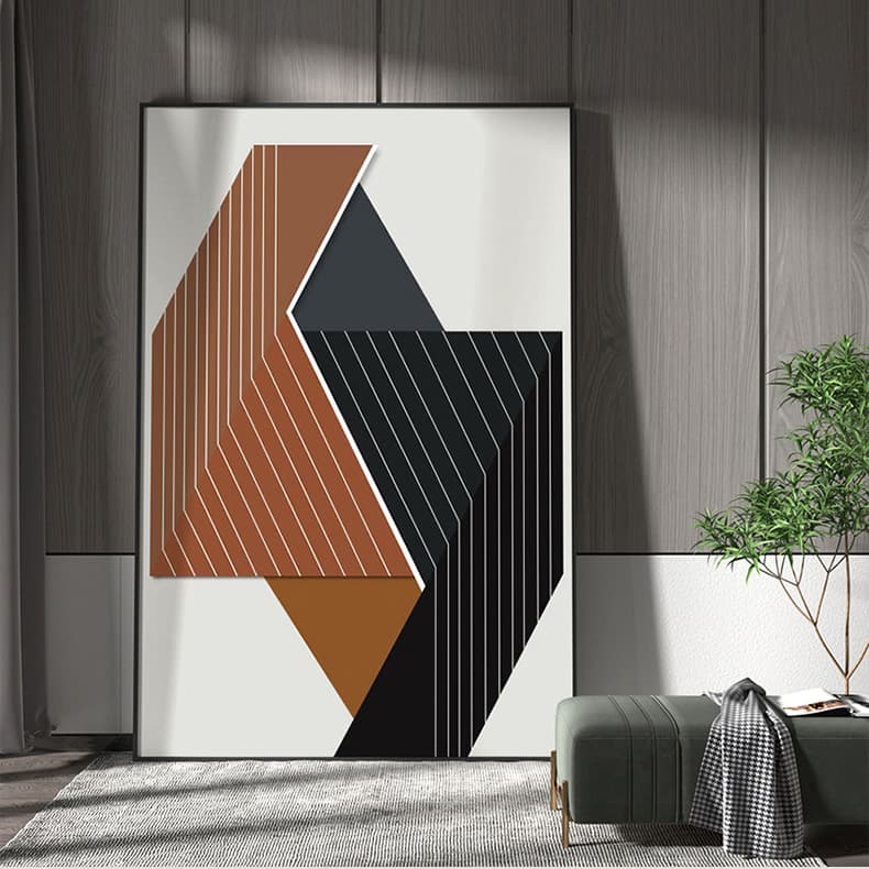 Oversized light luxury abstract decorative painting living room sofa background wall entrance hall hanging painting huge post-modern floor-standing painting
