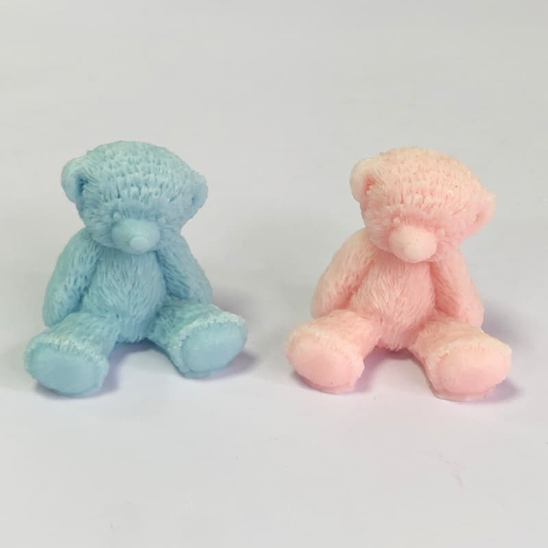 Renshan Sitting Plush Bear Scented Candle Silicone Mold DIY Epoxy Resin Aroma Stone Decoration Teddy Bear Mold