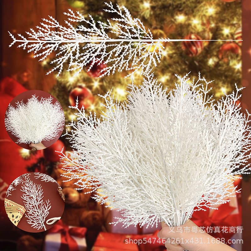 Amazon Bestseller: Simulated Christmas Cypress Leaves, Christmas Tree Wreath Decorations, White Pine Needles Wholesale