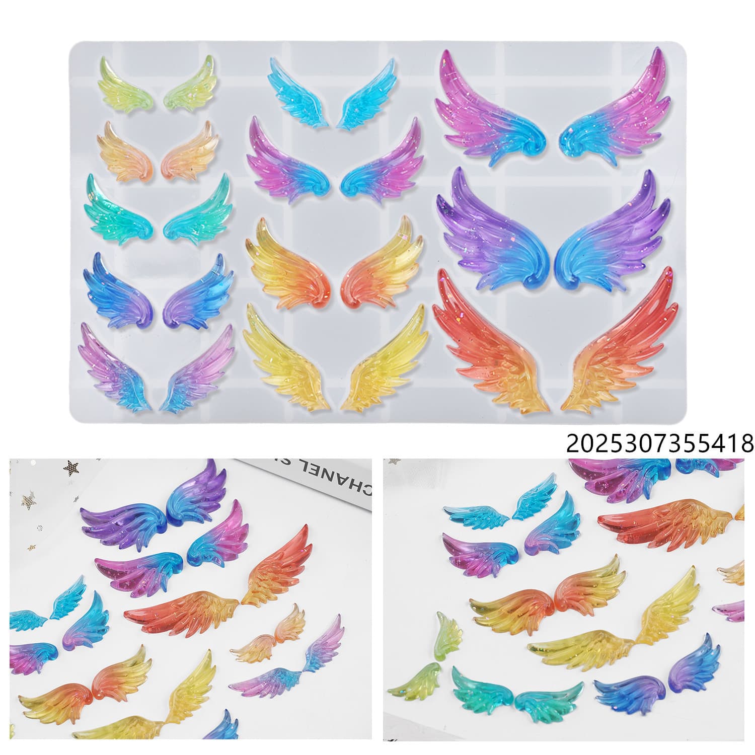 New Wing Accessory Mold DIY Crystal Epoxy UV Resin Multi-Size Angel Wings Mirror Silicone Mold