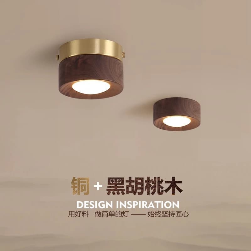 Corridor light, aisle light, exposed downlight, simple walnut living room ceiling light, home foyer entrance ceiling spotlight