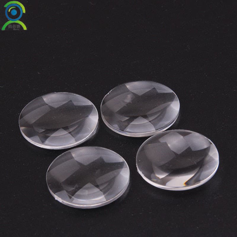 Factory direct sales in stock 25mm acrylic double convex lens, optical resin lens magnifier.