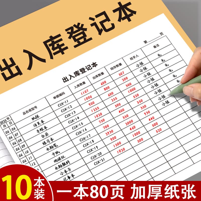 Material in-out ledger, record book, equipment inventory custody account, monthly report, product detail inventory sheet