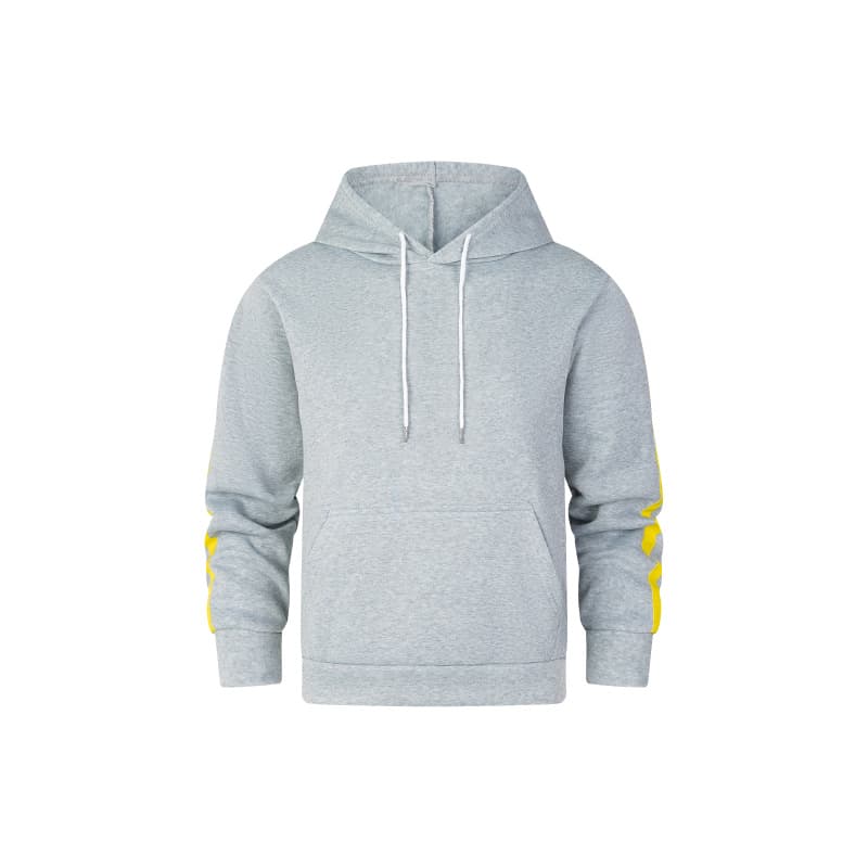 Cross-border men's autumn and winter hooded sweatshirt yellow striped pullover long-sleeved sweatshirt trendy versatile sports casual top