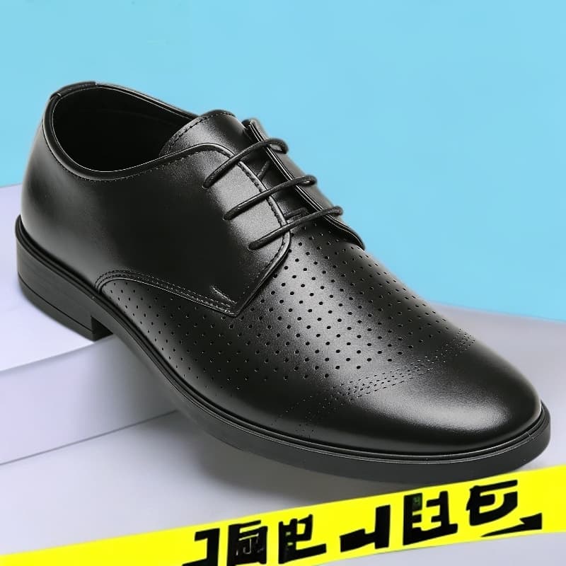 Clearance Summer Leather Shoes Men Breathable Hollow British Men's Work Shoes Business Formal Shoes Versatile Men's Shoes
