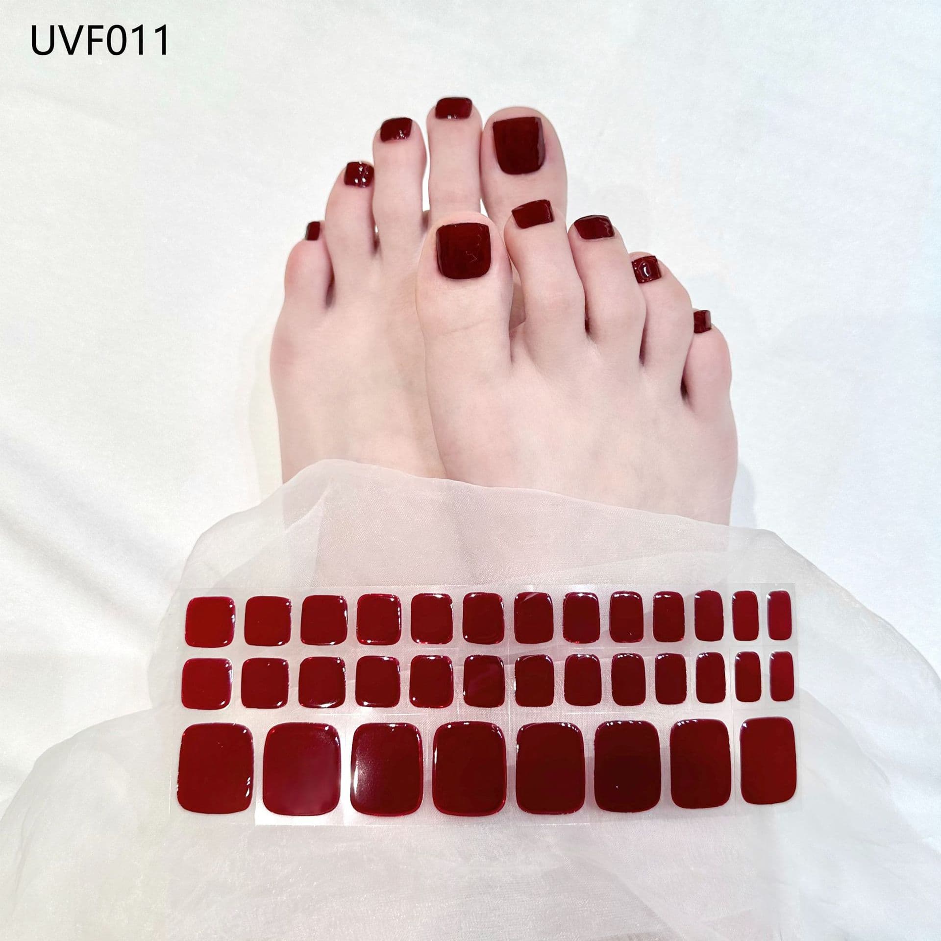 Gel Nail Art Stickers Half Baked Foot Stickers UV Light Cured Nail Stickers Resin Material Pet Material Cross Pattern Rose Pattern
