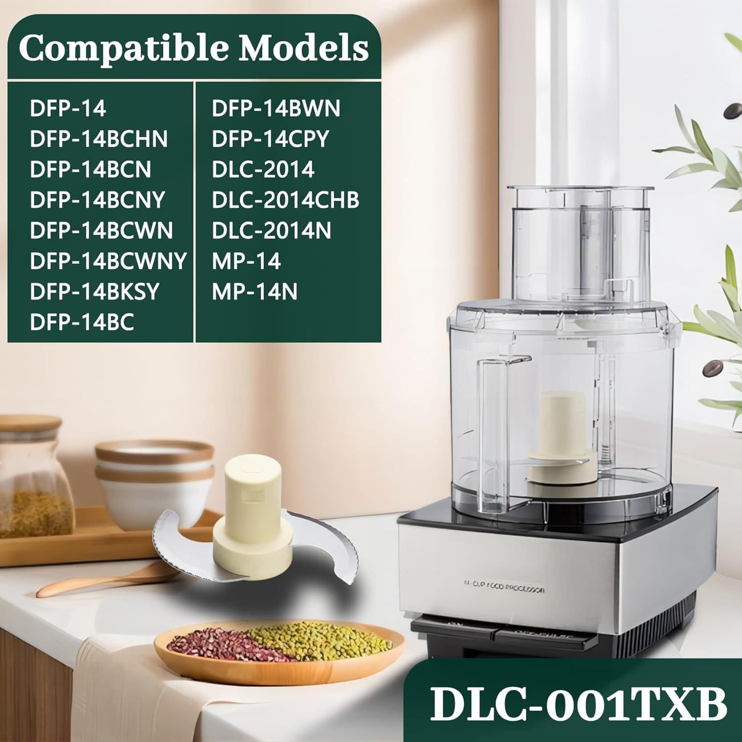 DLC-001TXB Stainless Steel Chopping Blade Compatible with Cuisinart Blade | 14-Cup S Blade