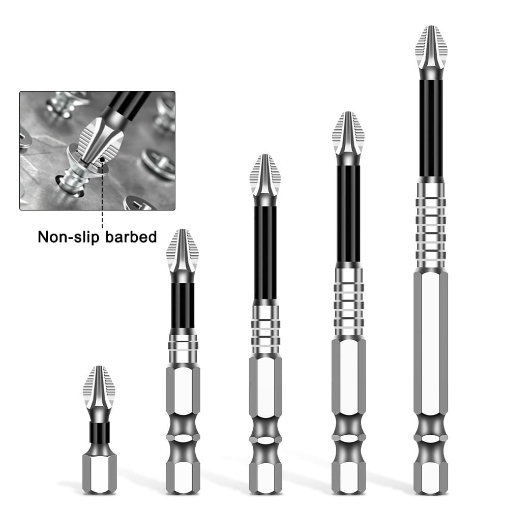 K5 Anti-Slip Bit S2 Strong Magnetic 5A Black Anti-Slip Cross Bit for Hand Drill Electric Screwdriver High Hardness