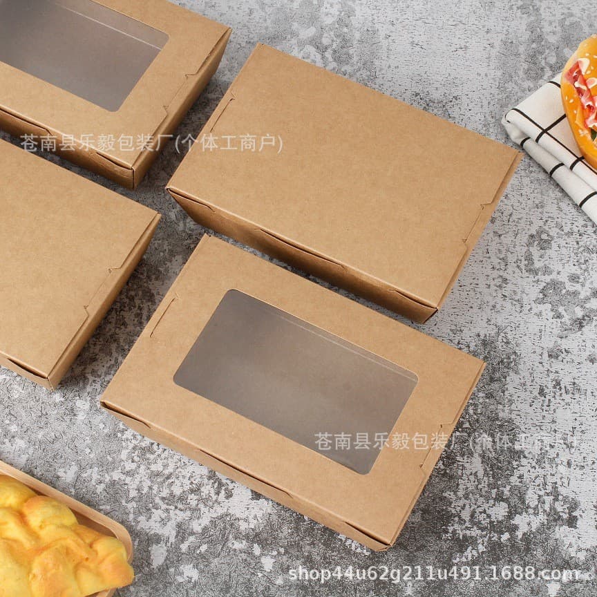 Disposable lunch box kraft paper packaging box salad paper box packaging lunch box thickened take-out lunch barbecue fried chicken box