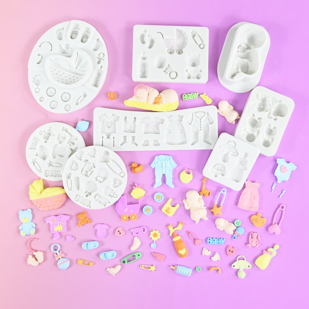 Baiyue Cross-Border Baby Fondant Silicone Mold Cradle Pacifier Chocolate Mold Baby Decoration Cake Mold