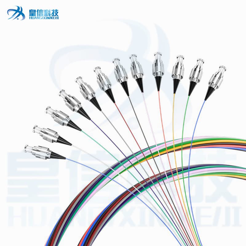 12-Core Ribbon Pigtail SC/FC/LC/ST, 12-Color 0.9mm/3.0mm Fiber Optic Patch Cord, Low Loss
