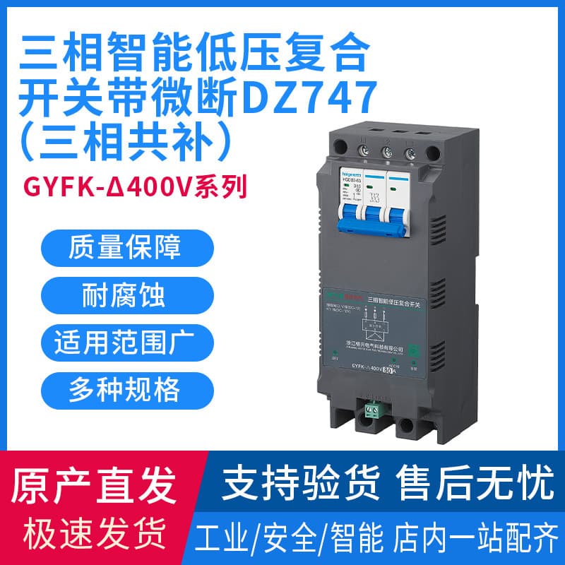 Intelligent Composite Switch Three-Phase Common Compensation GYFK-400V Low-Voltage Reactive Compensation Switching with Miniature Circuit Breaker DZ747