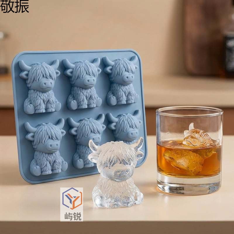 New Cross-Border Shark Silicone Ice Mold Highland Cow Silicone Mold