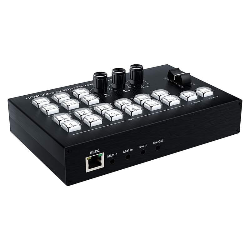 Broadcasting switcher virtual signal live broadcast control room broadcast console 4-in-2-out multi-channel 4K computer live broadcast