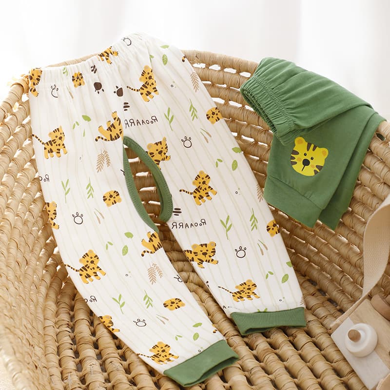 Crotchless pants category A pure cotton children's trousers boys and girls leggings single pair of autumn pants for children and middle-aged children category A summer thin style category a