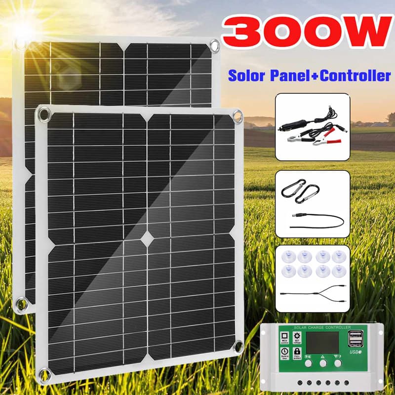 Cross-border Exclusive Monocrystalline Solar Panel 12W*2 2-in-1 Portable Flexible Photovoltaic System Component Emergency Power Bank