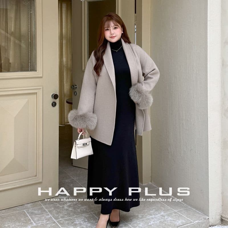 HAPPYHUT Lycra knitted waist A-line high-neck dress N9429 bottoming long skirt graceful curve little black dress