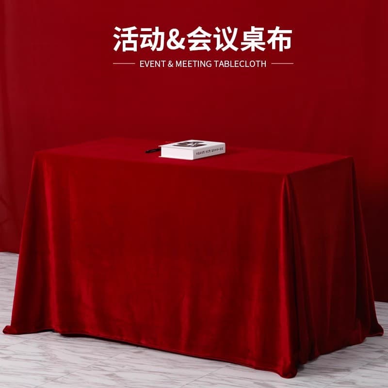 Red Tablecloth Engagement Red Cloth Red Velvet Wedding Rectangular Velvet Fabric for Engagement Banquet Table Decoration Red Tablecloth