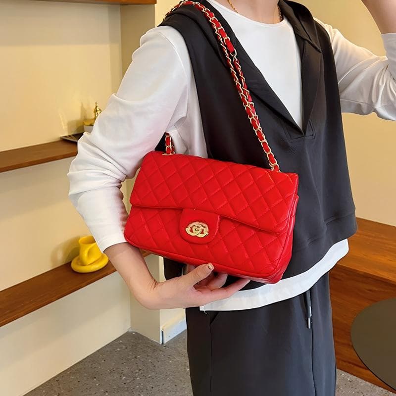 Wholesale Cross-Border Embroidery Thread Bag Fashion Chain Shoulder Crossbody Underarm Bag Chanel-Style Simple Medium Cream Color Women's Bag