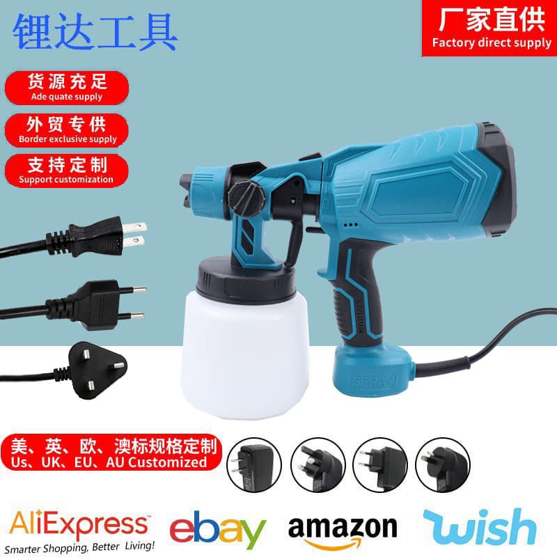 Makita Style Electric Paint Spray Gun, Paint Sprayer, Latex Paint Spraying Machine, Paint Cup, Lithium Tool, High Efficiency Spraying