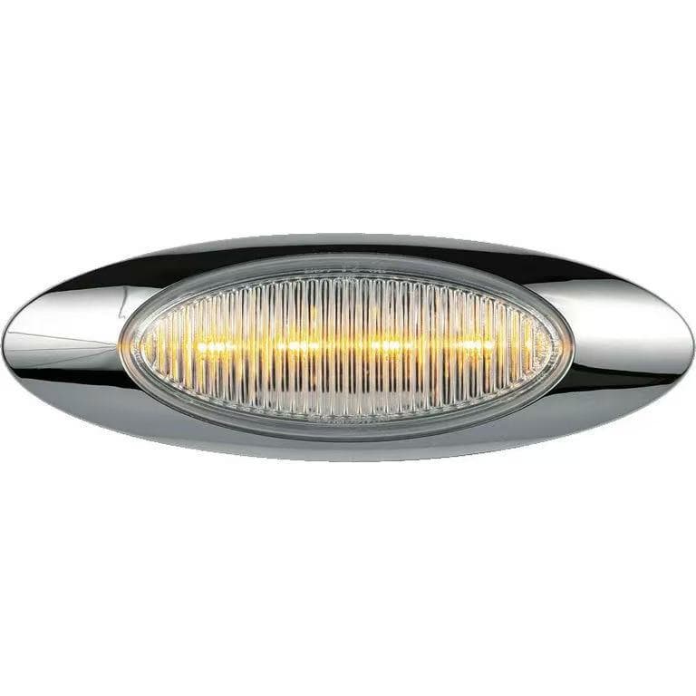 4 LED Truck Side Lights 12V Turn Signal with Chrome Frame, American Truck Side Marker Light