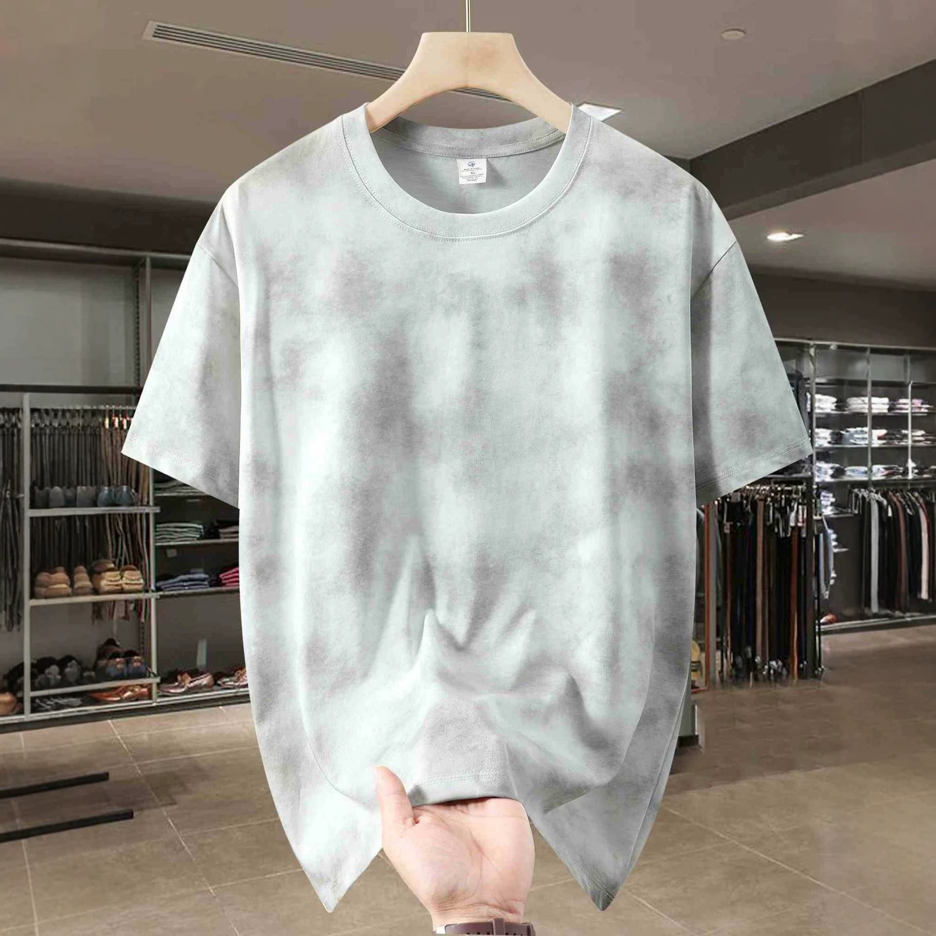 Plus Size Short Sleeve T-Shirt, Cotton Batik Auspicious Cloud, Big and Tall Short Sleeve