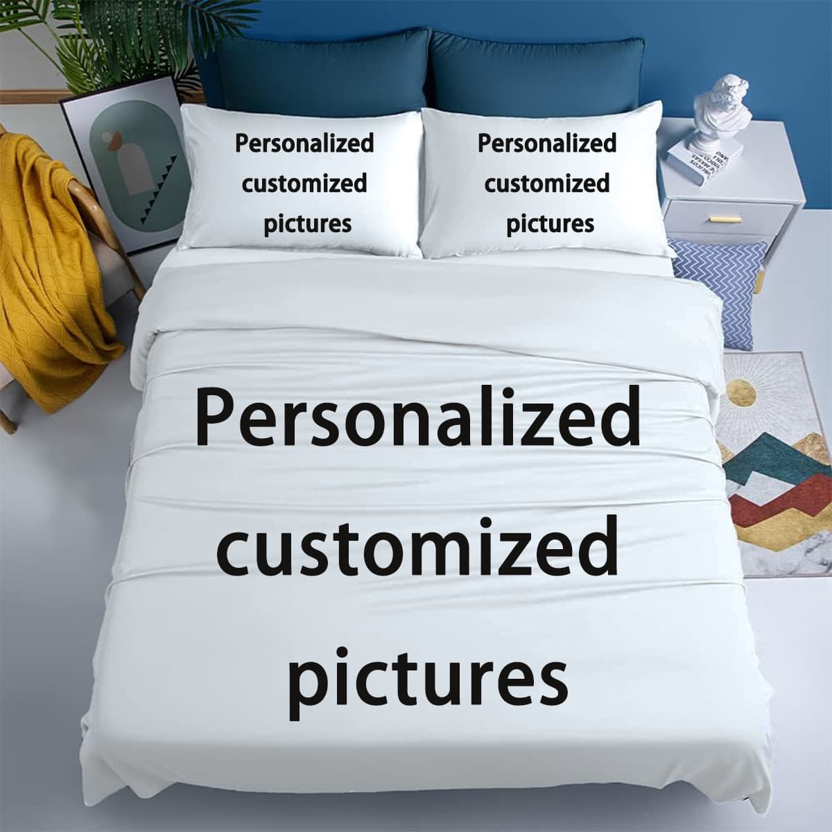Cross-Border E-commerce Platform Drop Shipping Mixed Batch Custom Bedding 2/3-Piece Set Digital Printing Polyester
