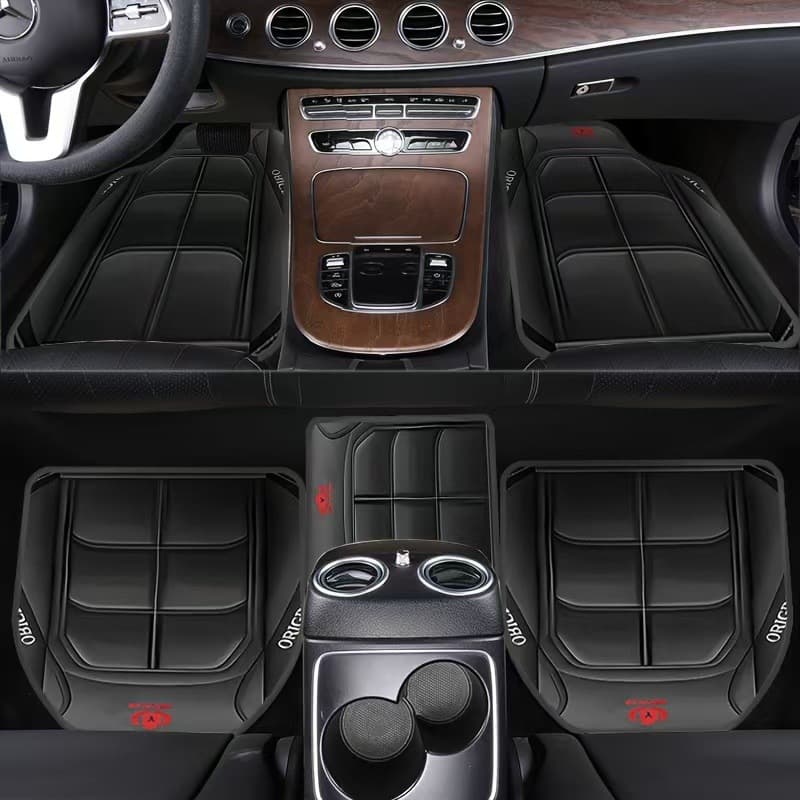 Factory direct car universal minimalist foot mats, all-season durable and stain-resistant five-piece set floor mats, drop shipping wholesale
