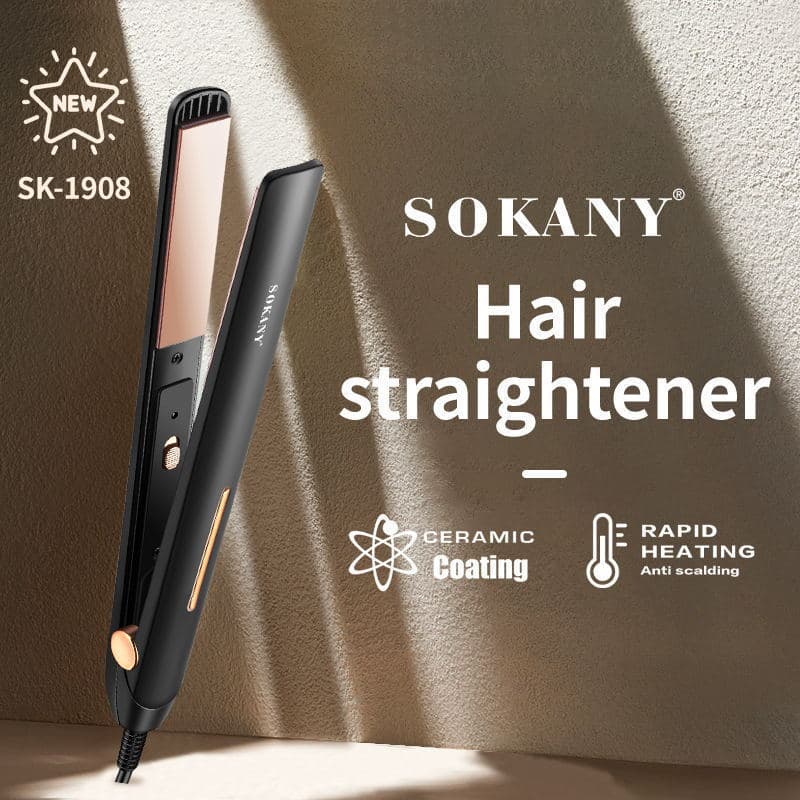 Cross-border Direct Supply Straightening Brush Flat Iron Non-damaging Curling Iron Negative Ion Hair Straightener SOKANY