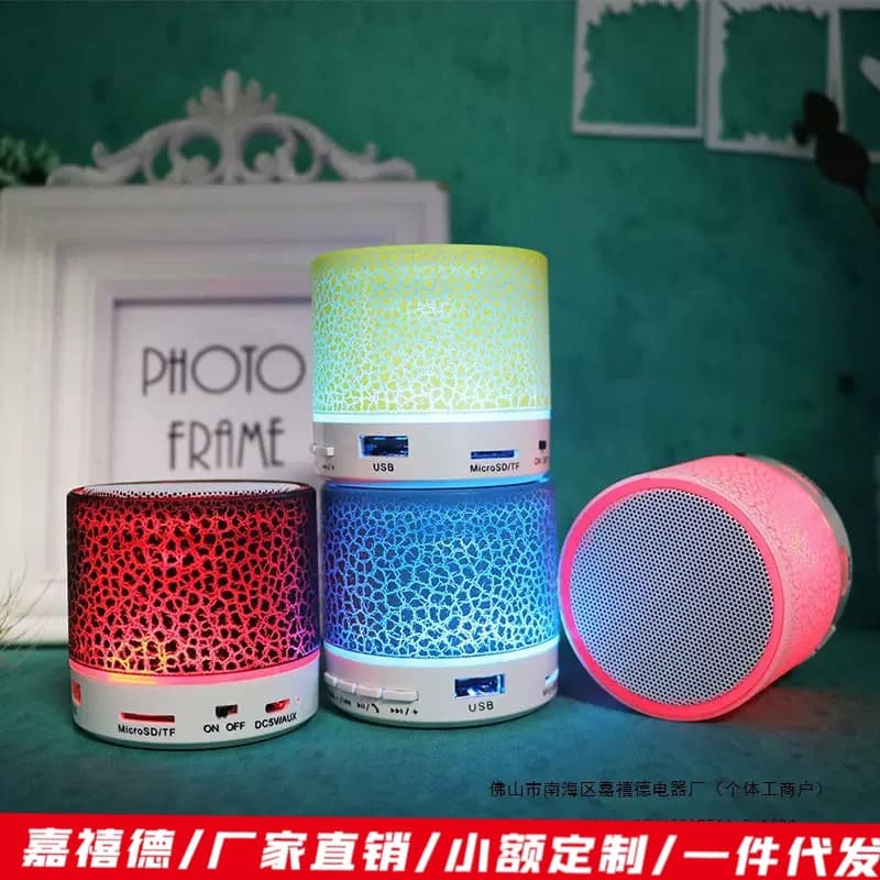 New Mini Crack Bluetooth Speaker Portable Card Subwoofer Speaker LED Luminous Wireless Speaker Gift