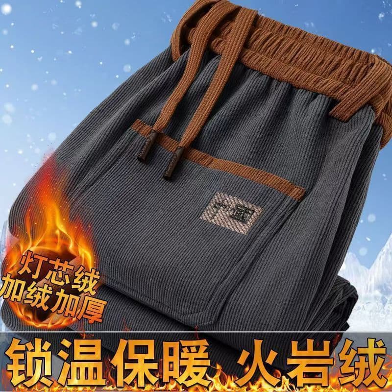 Autumn construction site workers wear dirty-resistant trousers for work, men's sports trousers, velvet loose work clothes for work