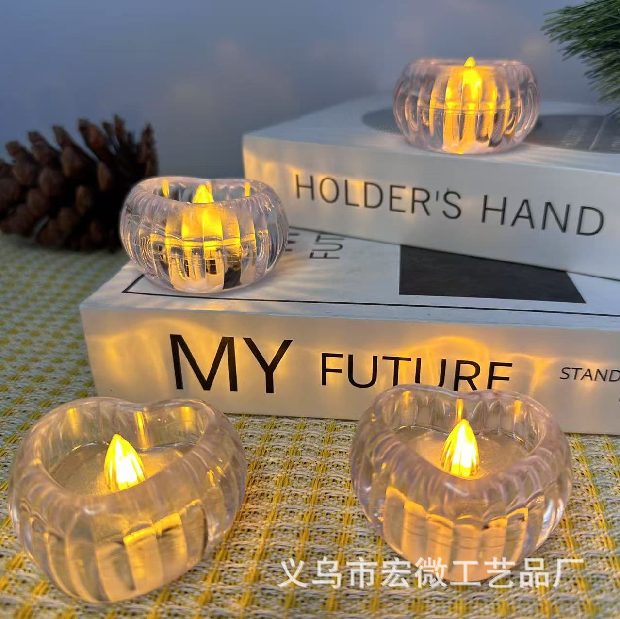 Cross-Border LED Electronic Candle Light, Romantic Heart-Shaped Small Candles for Birthday Confession, Proposal, Wedding Scene Decoration Props