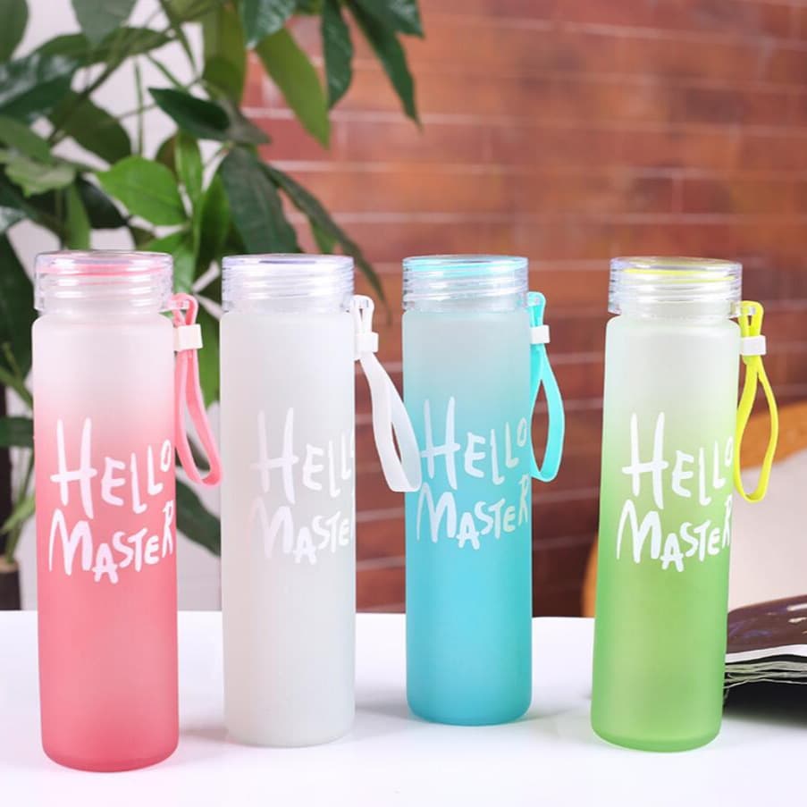 Gradient Frosted Rainbow Cup Sports Cup Portable Cup Advertising Gift Cup Student Cup Couple Cup