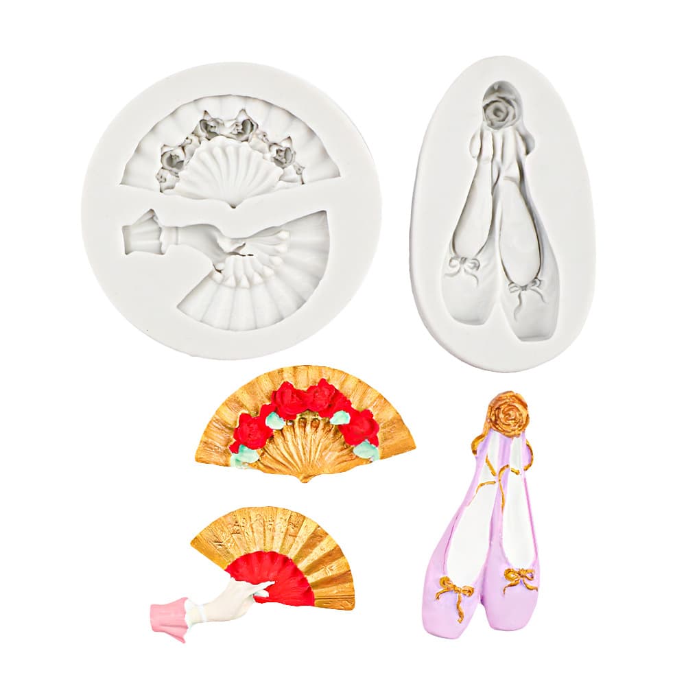 Fan Ballet Flat Fondant Chocolate DIY Cake Baking Mold Handmade Soap Silicone Cake Mold