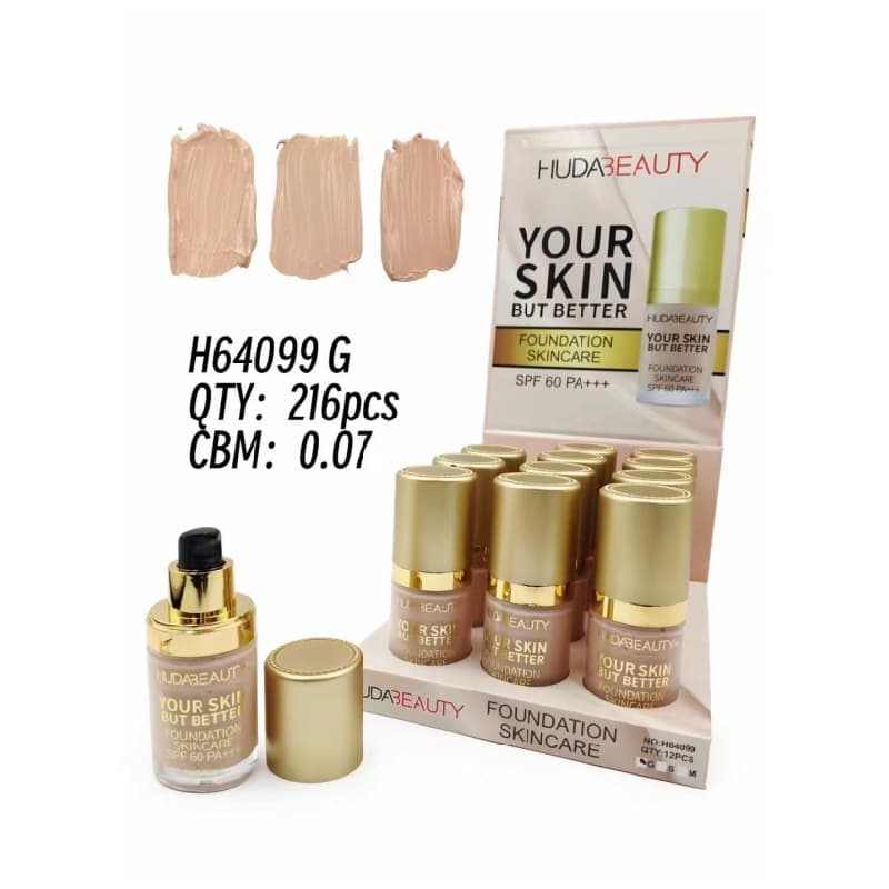 HUDA BEAUTY liquid foundation nourishes the skin and lasts for 12 hours, leaving it even and radiant