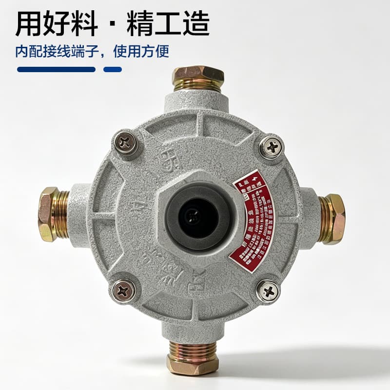 Explosion-proof Junction Box 4-Way 6-Way DN20 Straight Tee Die-Cast Aluminum Alloy Explosion-Proof Wire Box Round Distribution Box