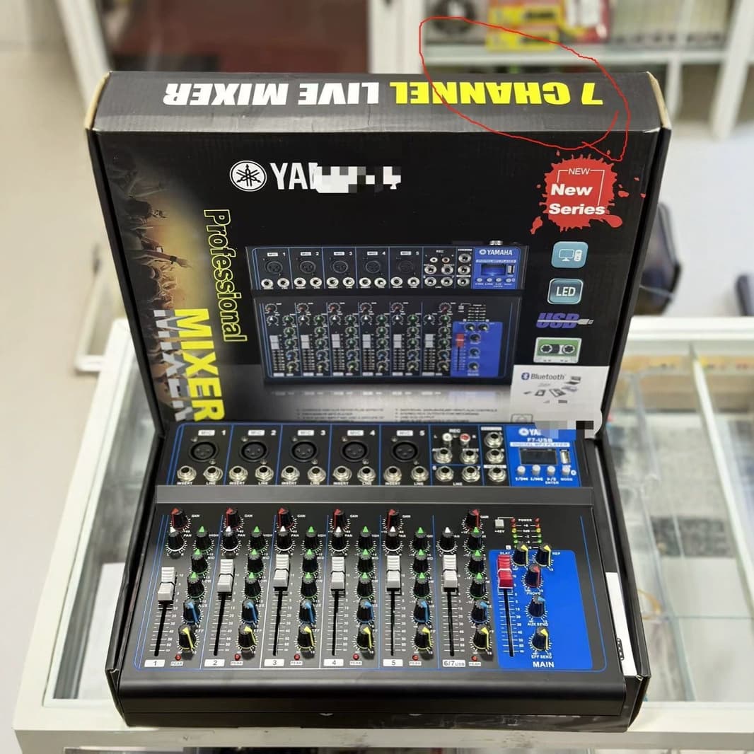 Professional Small DSP Mixer with Reverb, Recording, Live Streaming Sound Card, Bluetooth Amplifier, Mini Audio Mixer