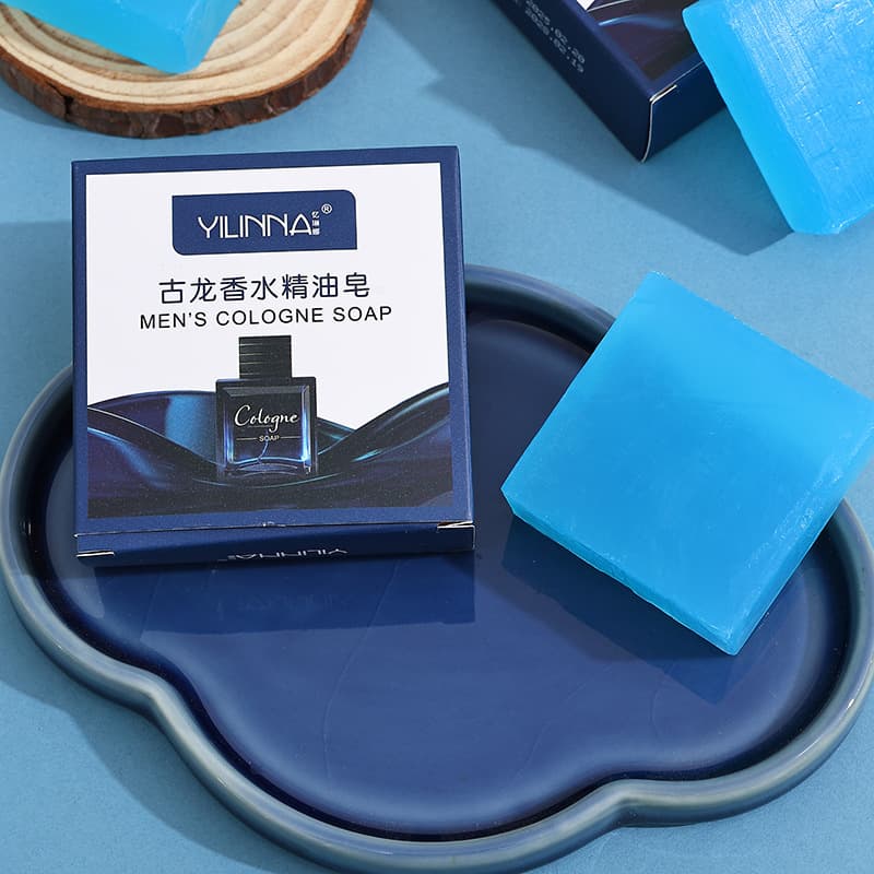 【Yilina】 Cologne Perfume Essential Oil Soap, Handmade Soap, Cleansing and Moisturizing, 70G