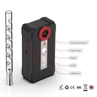 Portable WDLX Dry Burn Temperature Controller Dynavap Dry Vaporizer Electromagnetic Induction Heating Device Set