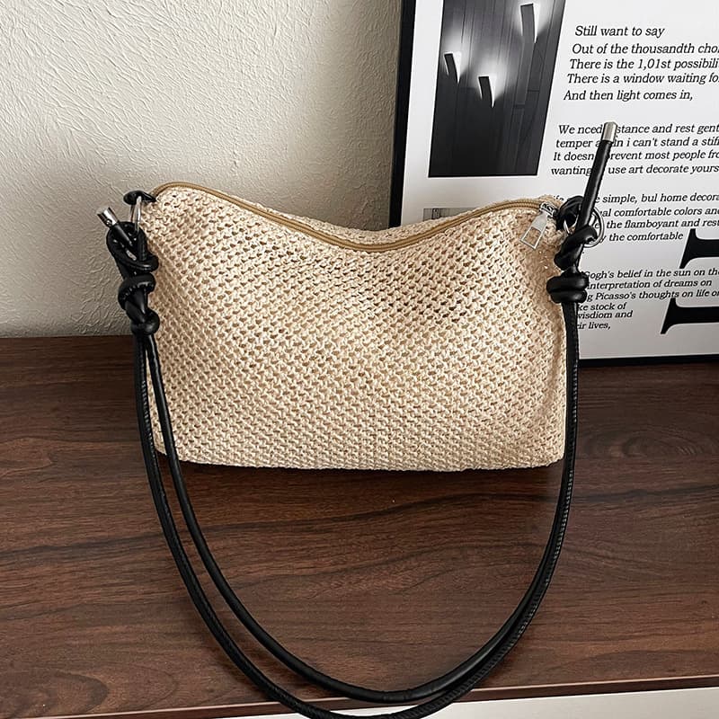 Vintage Tote Bag Faux Woven Straw Bag Handwoven Bag for Women 2026 New Trend Fashion Versatile Large Capacity Shoulder Bag