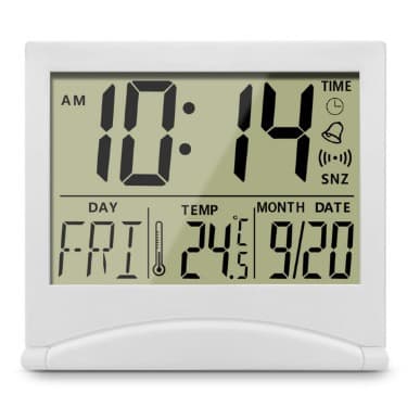 Folding LCD electronic clock Multifunctional date and temperature alarm clock Simple and convenient ultra-thin travel clock flip clock