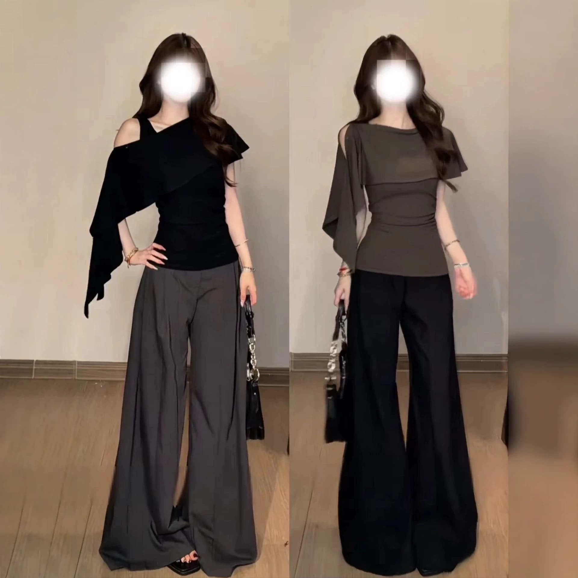 Korean style shawl style detachable vest pleated short-sleeved t-shirt for women 2026 summer cloak two-piece design top