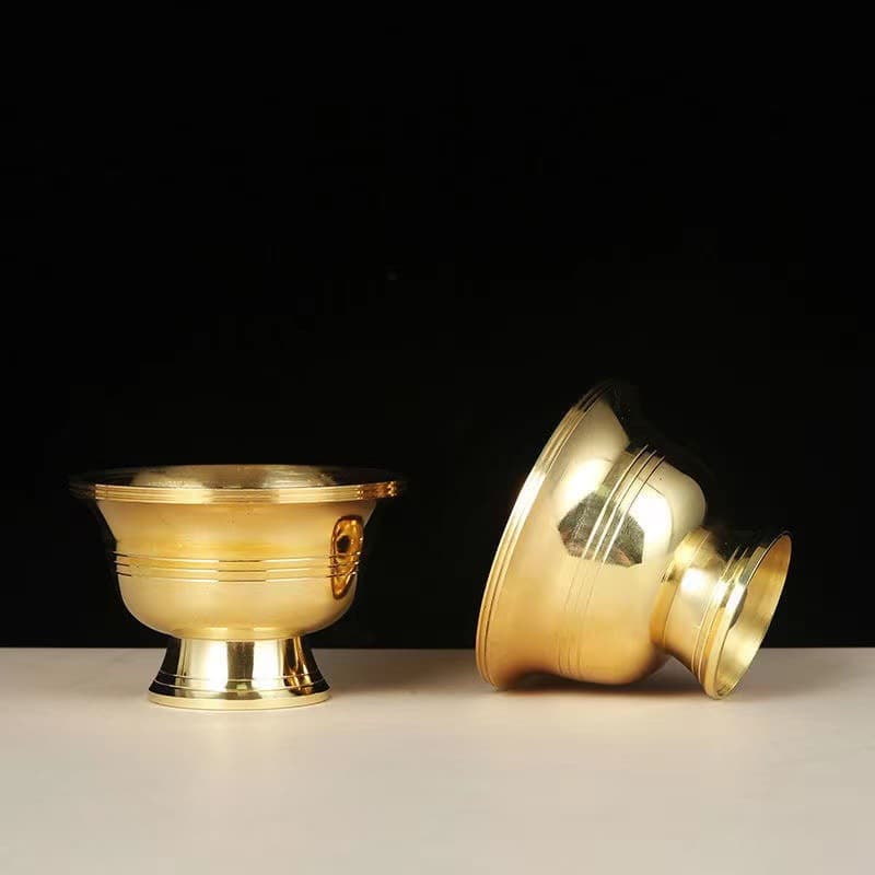 Water Offering Bowl, Buddha Cup, High-Footed Esoteric Smooth Offering Bowl, Water Offering Cup, Candle Holder, Oil Lamp Bowl