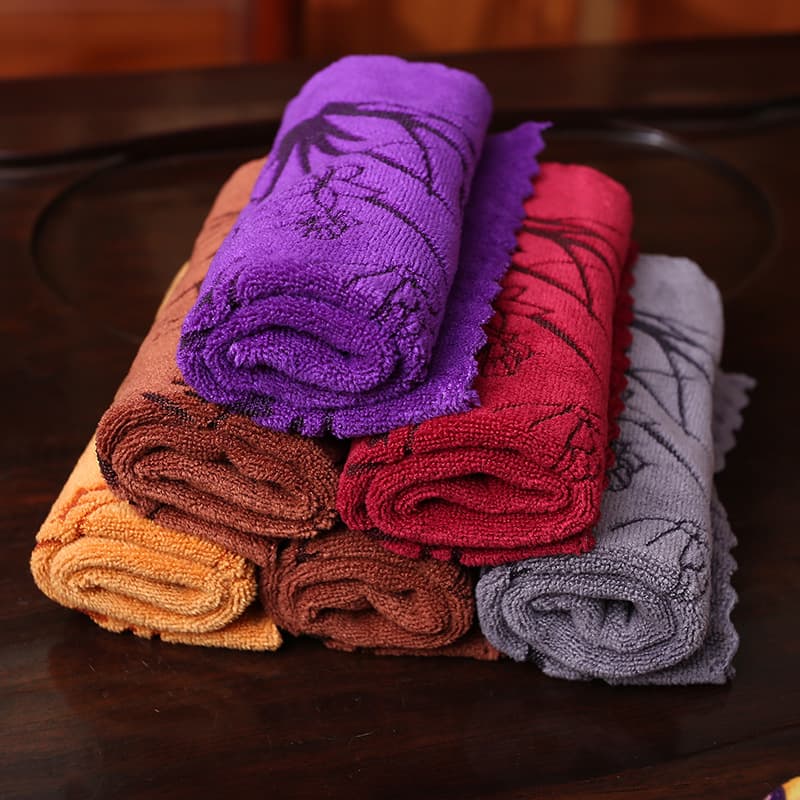 Tea Towel Wholesale, Thick Absorbent Tea Towel, Tea Table Cleaning Cloth, Square Towel with Custom Logo, Pot Maintenance Towel, Individually Packaged